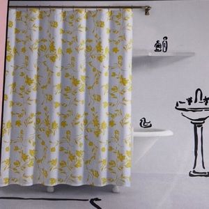 kate spade wispy floral shower curtain yellow floral nwt
